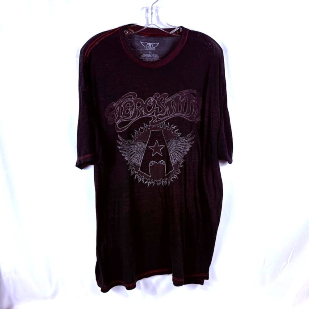 Aerosmith Womens 2X T-Shirt Burnout Classic Hard Rock